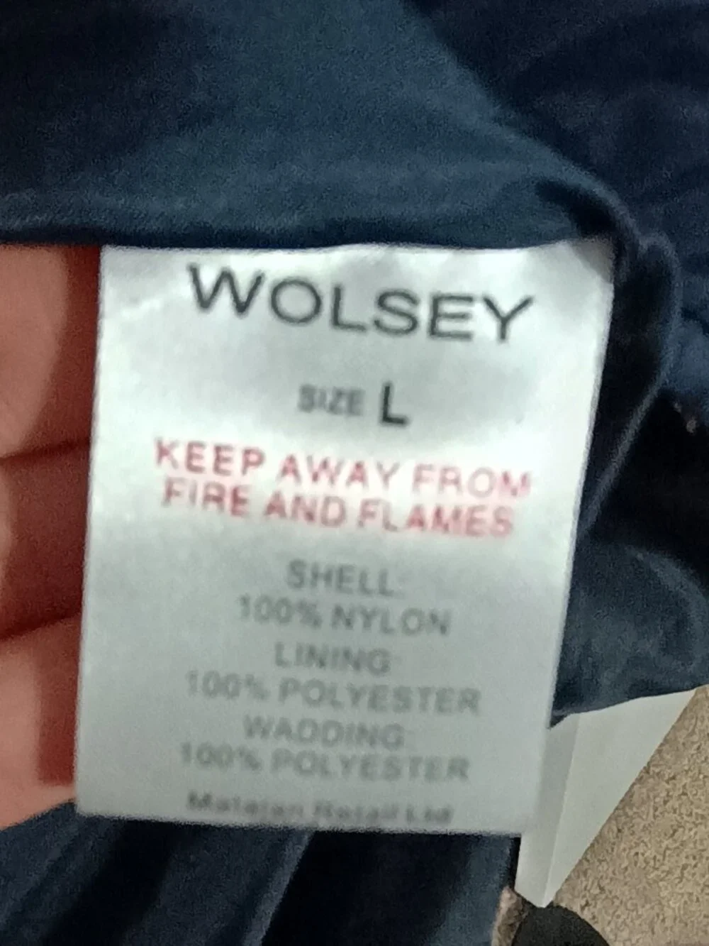 Wolsey Collection Men’s Navy Blue Quilted Puffer Vest Size L Full Zip Snap Front